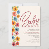 Invitation Bébé en Fleur Aquarelle Baby shower Floral (Devant)
