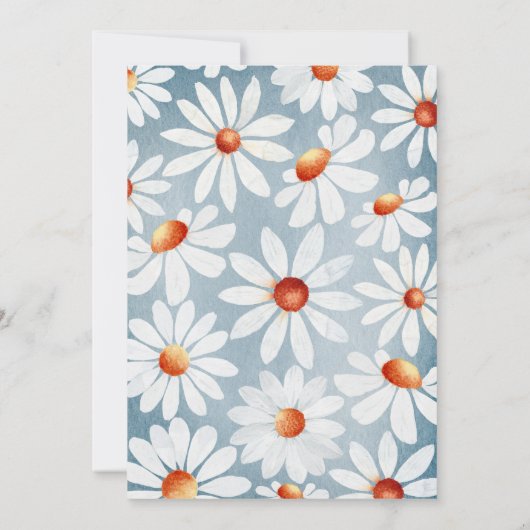 Invitation Bébé en Fleur Aquarelle Faisées (Dos)