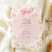 Invitation Bébé en Fleur Aquarelle Floral Bow Baby shower