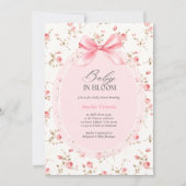 Invitation Bébé en Fleur Aquarelle Floral Bow Baby shower (Devant)