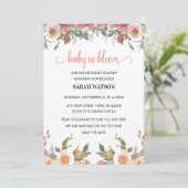 Invitation Bébé en Fleur Aquarelle Florale Fille Douche (Debout devant)