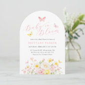 Invitation Bébé en Fleur Arc Baby shower floral (Debout devant)