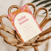 Invitation Bébé en Fleur Arc Floral rose rétro |