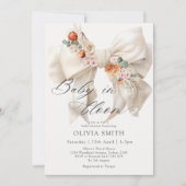 Invitation Bébé en Fleur Automne Baby shower de la cou blanch (Devant)