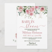 Invitation Bébé en Fleur Baby Shower (Devant / Derrière)