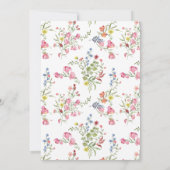 Invitation Bébé en fleur Baby shower aquarelle Floral (Dos)