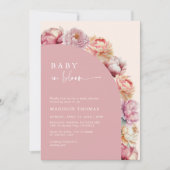 Invitation Bébé En Fleur Baby shower Arc Peony Rose (Devant)