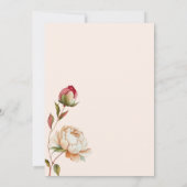 Invitation Bébé En Fleur Baby shower Arc Peony Rose (Dos)