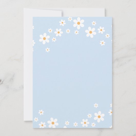 Invitation Bébé en fleur ! Baby shower bleu pâle (Dos)