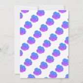 Invitation Bébé En Fleur Baby shower Bleu Violet Rose mou (Dos)