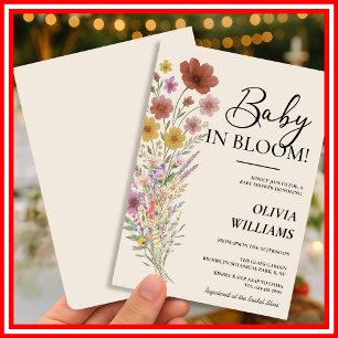 Invitation Bébé en Fleur Baby Shower Bohème aux Fleurs Sauv