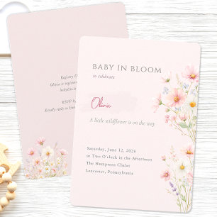 Invitation Bébé en Fleur Baby Shower Champêtre et Fantaisiste
