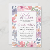 Invitation Bébé en Fleur Baby shower d'aquarelle rose (Devant)