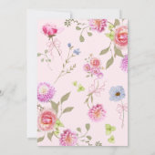Invitation Bébé en fleur Baby shower de fille de la cou rose (Dos)