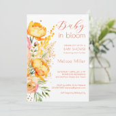 Invitation Bébé en fleur baby shower de fleurs d'été du print (Debout devant)