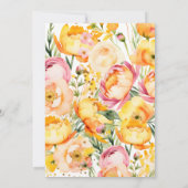 Invitation Bébé en fleur baby shower de fleurs d'été du print (Dos)