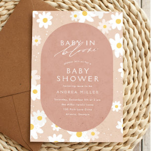 Invitation Bébé en fleur Baby shower de marguerites rétro
