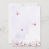Invitation Bébé en fleur Baby shower de papillons rose pourpr (Dos)