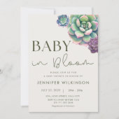 Invitation Bébé en fleur Baby shower du désert Succulent (Devant)