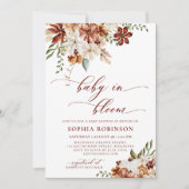 Invitation Bébé en Fleur Baby shower Fleur sauvage de Bohême (Devant)