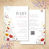 Invitation Bébé En Fleur Baby shower Fleur sauvage Tout en un