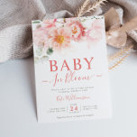 Invitation bébé en fleur baby shower fleuri rose<br><div class="desc">Bébé en fleurs,  belle aquarelle design floral avec élégant script et fleurs roses. Vous pouvez modifier le libellé,  le texte et d'autres fonctionnalités.</div>