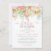 Invitation Bébé En Fleur Baby shower Floral (Devant)