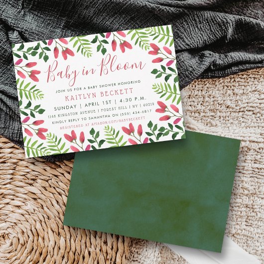 Invitation Bébé En Fleur Baby shower Floral