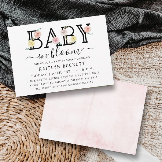 Invitation Bébé En Fleur Baby shower Floral