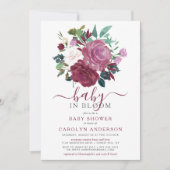 Invitation Bébé En Fleur Baby shower Floral (Devant)