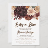Invitation Bébé en Fleur Baby shower Floral Beige Brown (Devant)