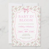 Invitation Bébé en fleur Baby shower floral Bow (Devant)