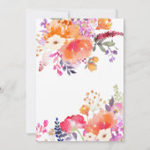 Invitation Bébé en Fleur Baby shower floral brillant (Dos)