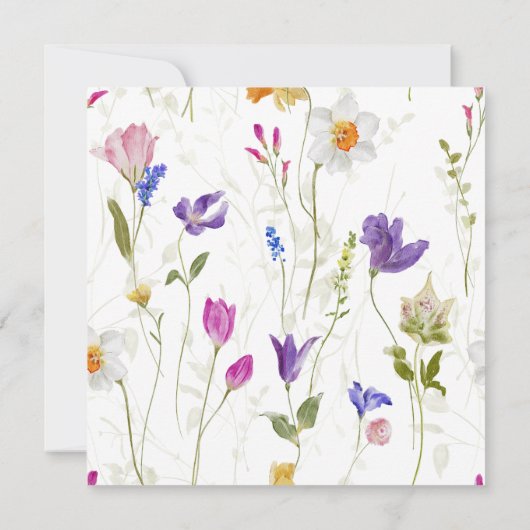 Invitation Bébé en Fleur Baby shower floral printemps (Dos)