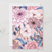 Invitation Bébé En Fleur Baby shower Floral Rose (Dos)