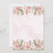 Invitation Bébé en Fleur Baby shower Floral rose (Dos)