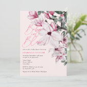 Invitation Bébé en Fleur Baby shower Floral rose (Debout devant)