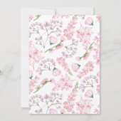 Invitation Bébé en Fleur Baby shower Floral rose doux (Dos)