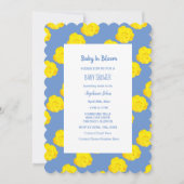 Invitation Bébé En Fleur Baby shower Jaune Cornflower Bleu (Devant)