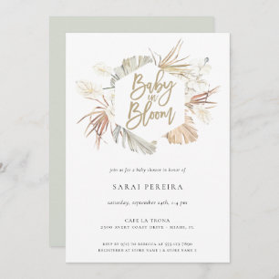 Invitation Bébé en fleur Baby shower oasis de Bohême