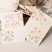 Invitation Bébé en Fleur Baby Shower Rose