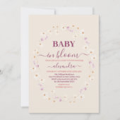 Invitation Bébé en fleur Baby shower rose marguerite (Devant)