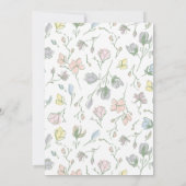 Invitation Bébé en fleur Baby shower Sexe Neutre (Dos)