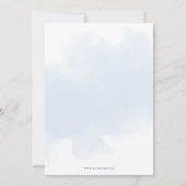 Invitation Bébé en Fleur bleu Baby shower Floral Garçon (Dos)