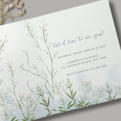 Invitation Bébé en Fleur Bleu Floral Douche