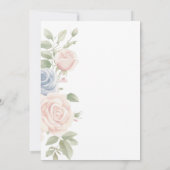 Invitation Bébé En Fleur Bleu Rose Baby shower Floral (Dos)