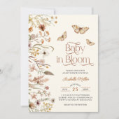 Invitation Bébé En Fleur Boho Baby shower Floral (Devant)