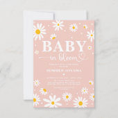 Invitation Bébé En Fleur Boho Blush Daisy Floral Girl Douche (Devant)
