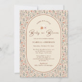 Invitation Bébé en Fleur Boho Chic Floral Jardin Fête Douche (Devant)