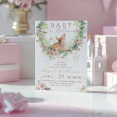 Invitation Bébé en Fleur Bois Floral Bébé Fille Douche